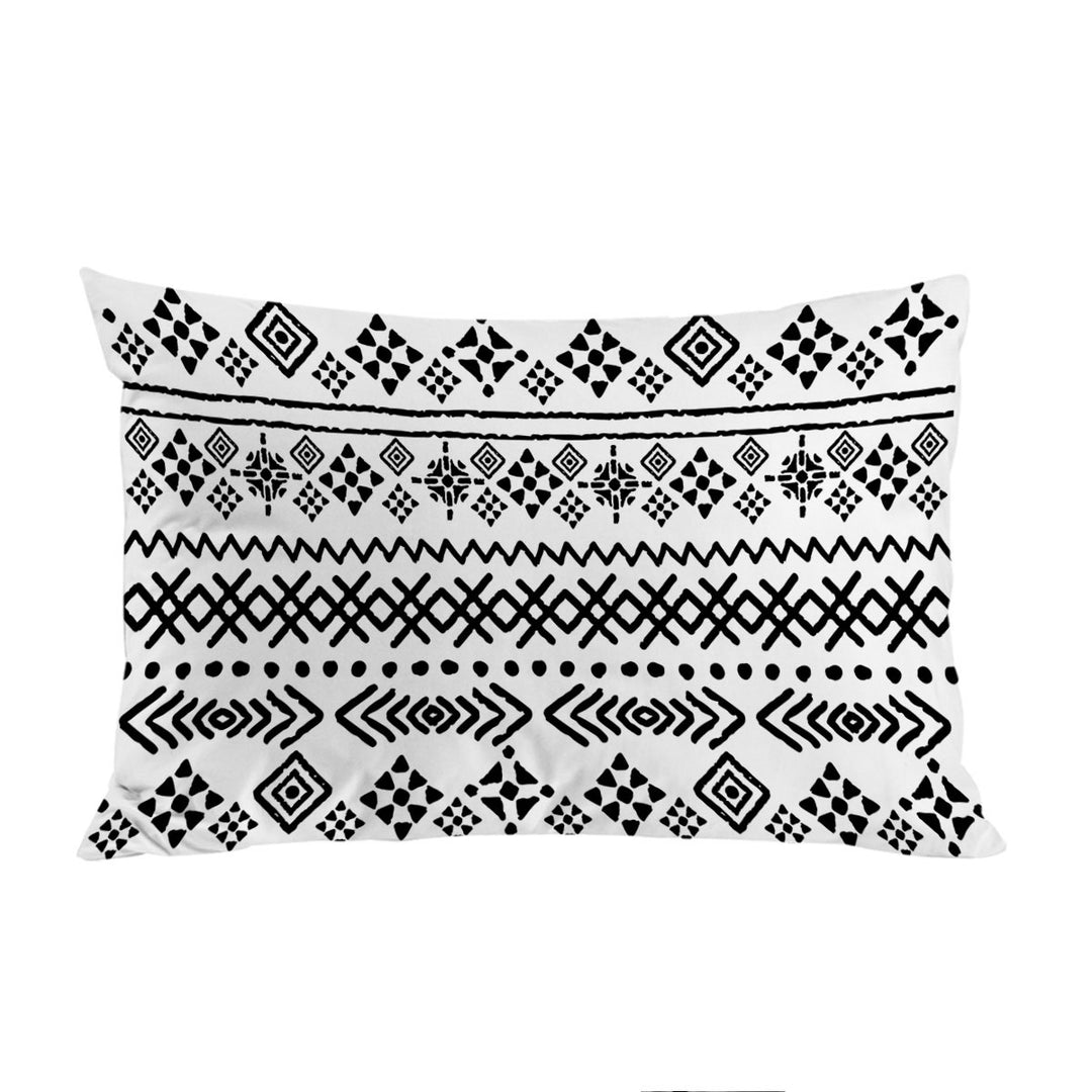 Pillow Cases with Black and White Aztec