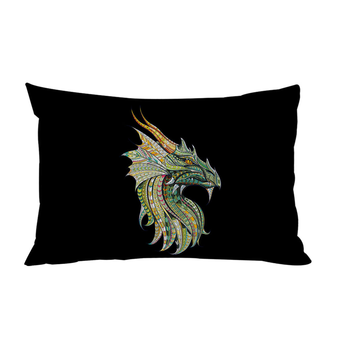 Pillow Cases with Cool Artistic Design Green Dragon