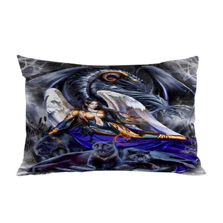 Pillow Cases with Cool Fantasy Warrior Angel Dragon and Panthers