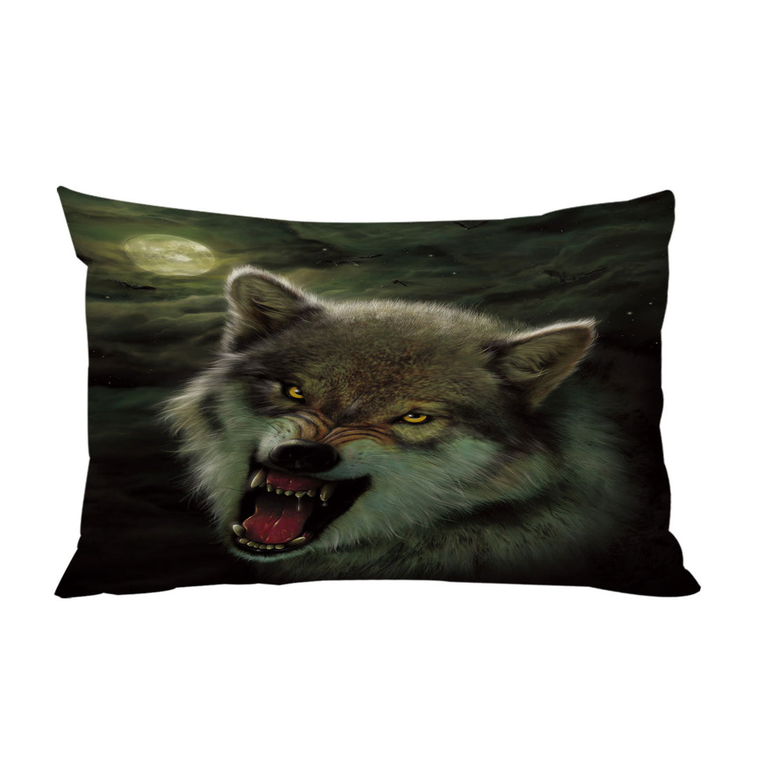 Pillow Cases with Cool Wildlife Animal Art Nightbreed Moon Wolf