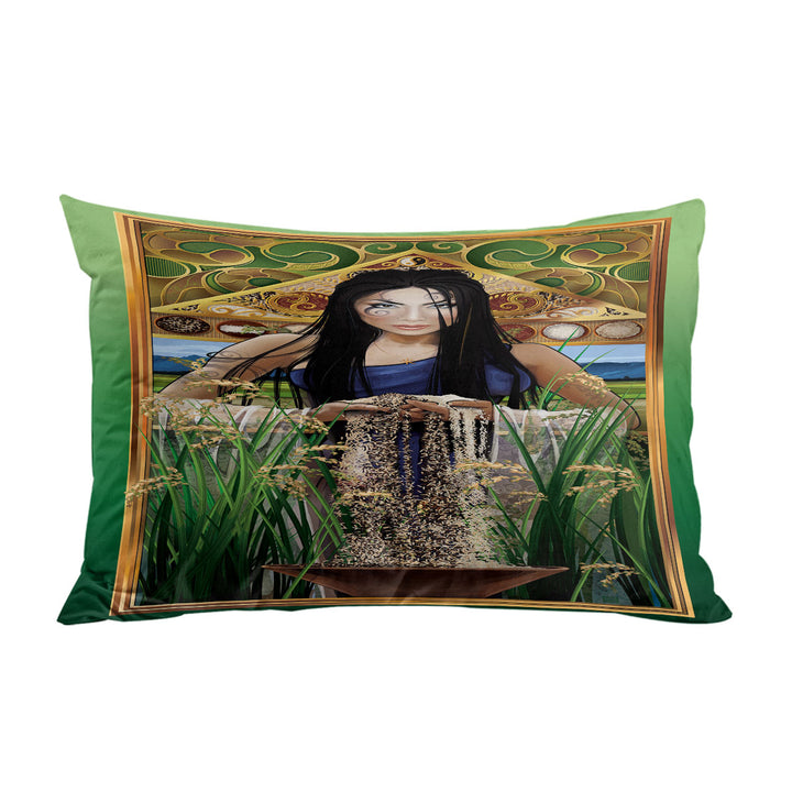 Pillow Cases with Cool Woman Art Goddess of Rice