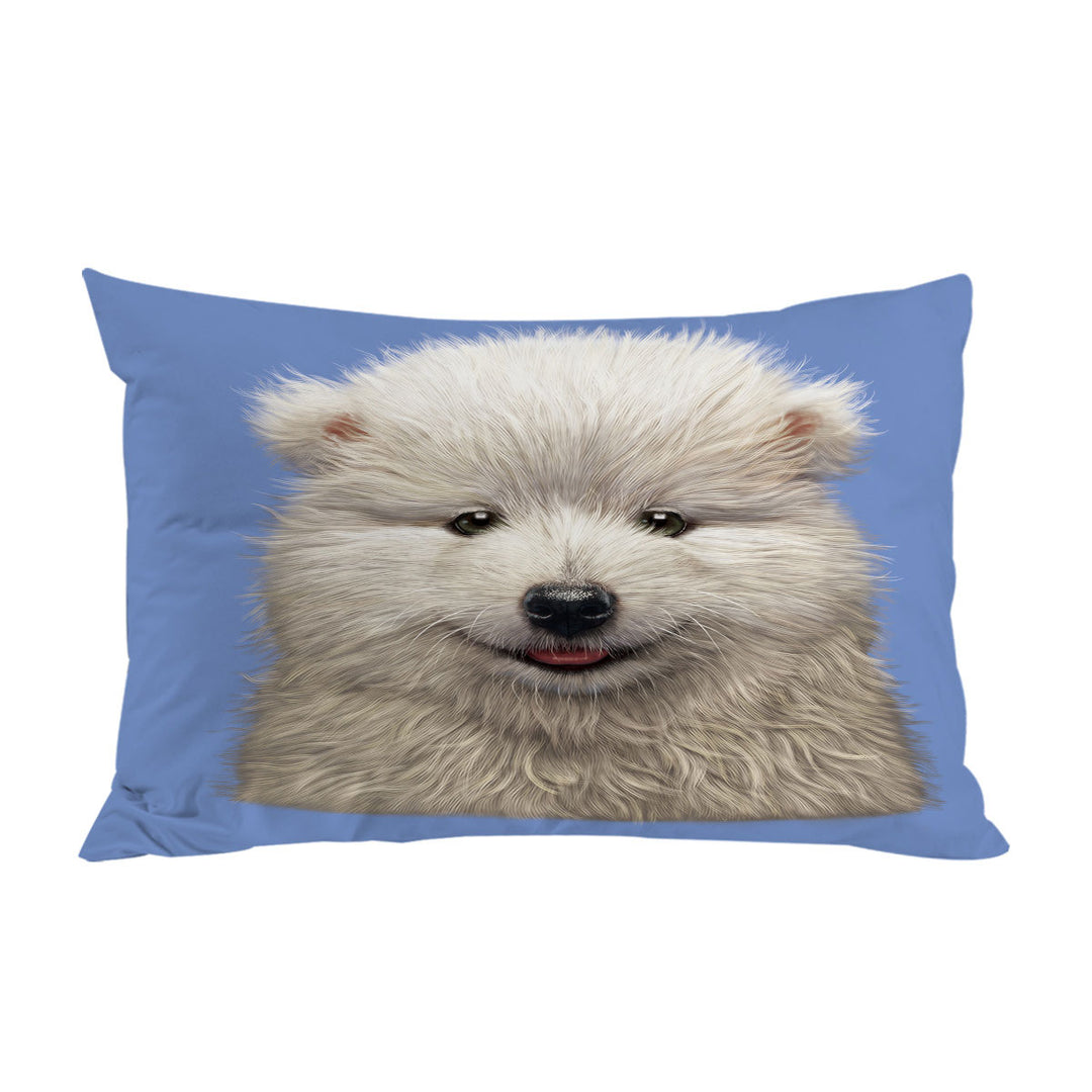 Pillow Cases with Cute Animal Art Adorable Samoyed Dog Puppy