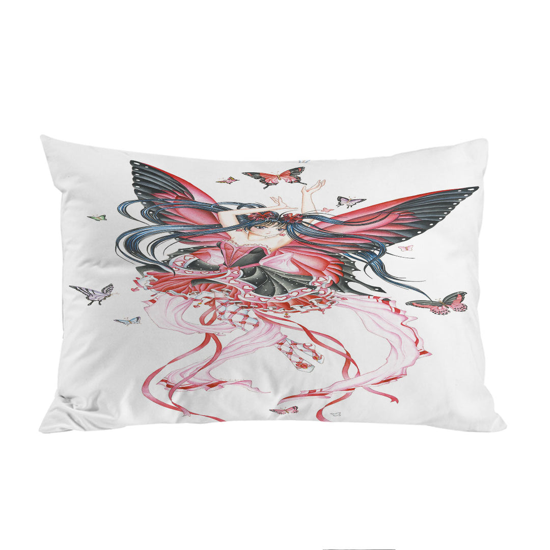 Pillow Cases with Cute Fantasy Drawing Butterfly Girl