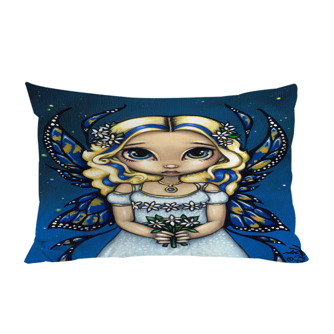 Pillow Cases with Daisy Lovely Blonde Fairy with Flowers