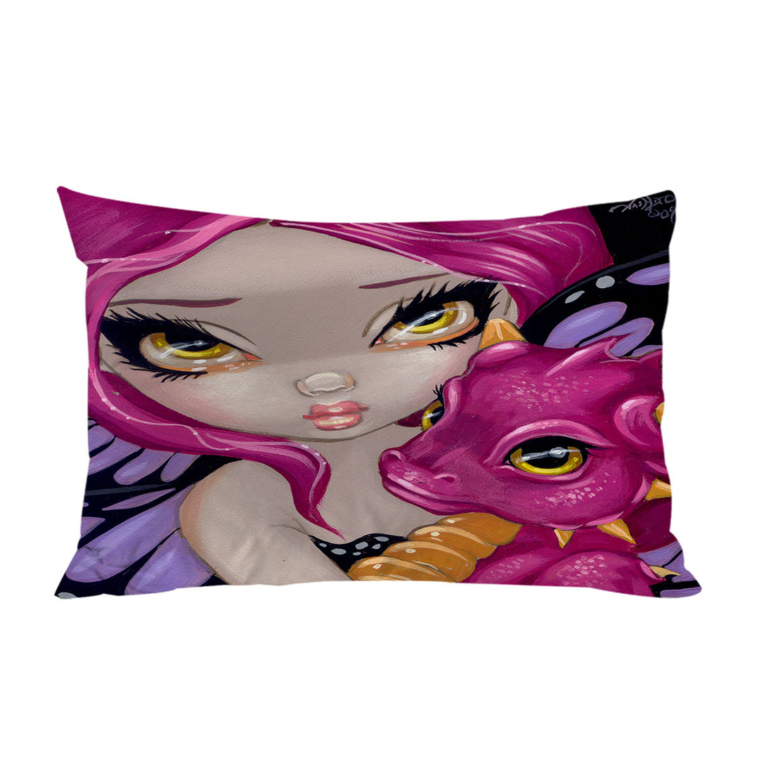 Pillow Cases with Faces of Faery _24 Cute Purple Baby Dragon