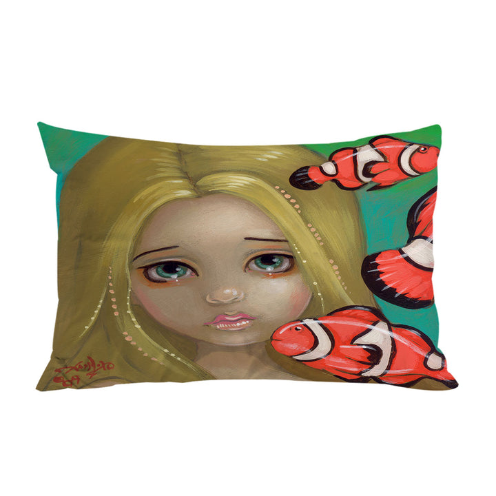 Pillow Cases with Faces of Faery _8 Girl and Clownfish