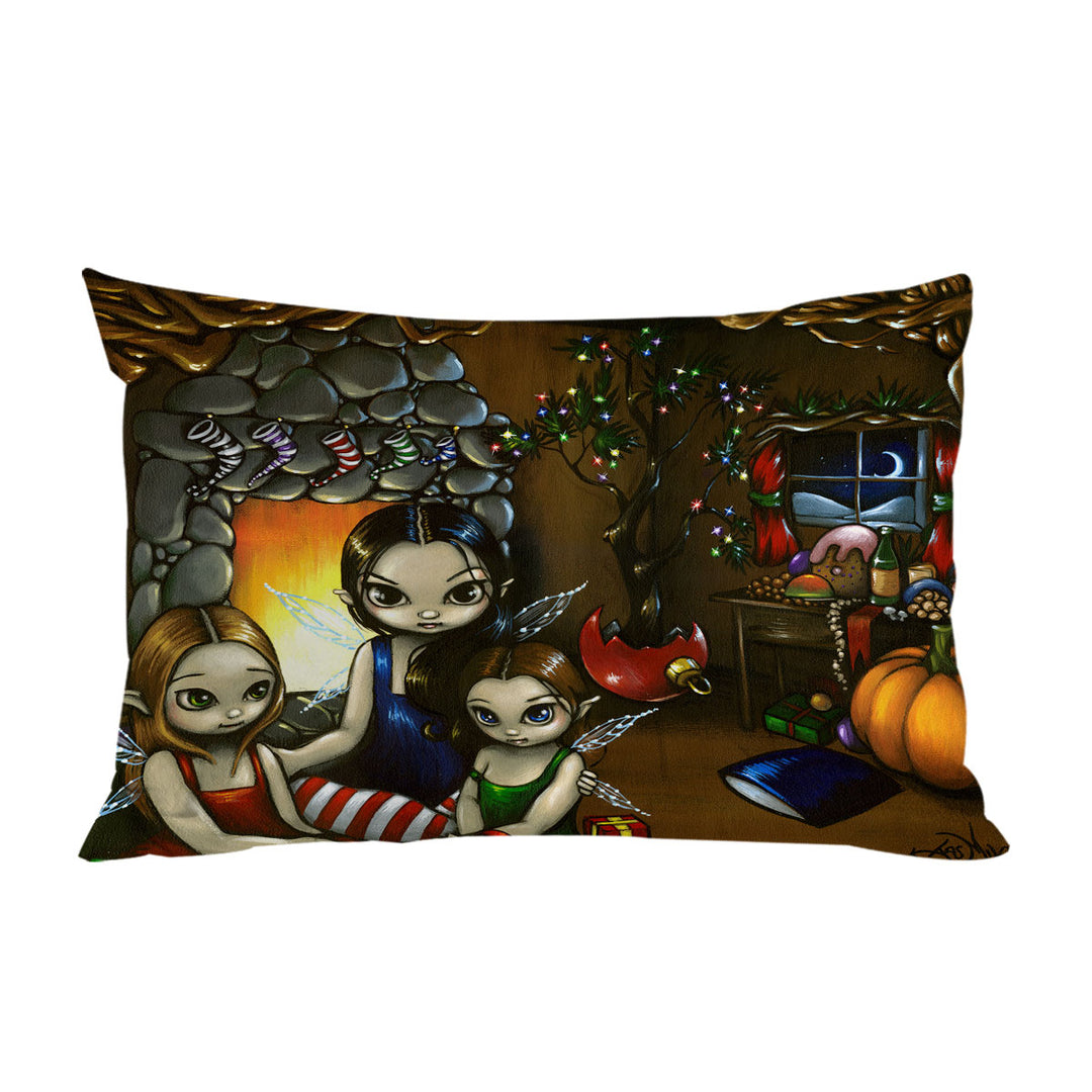 Pillow Cases with Fairy Christmas Fantasy Eve with Fairies