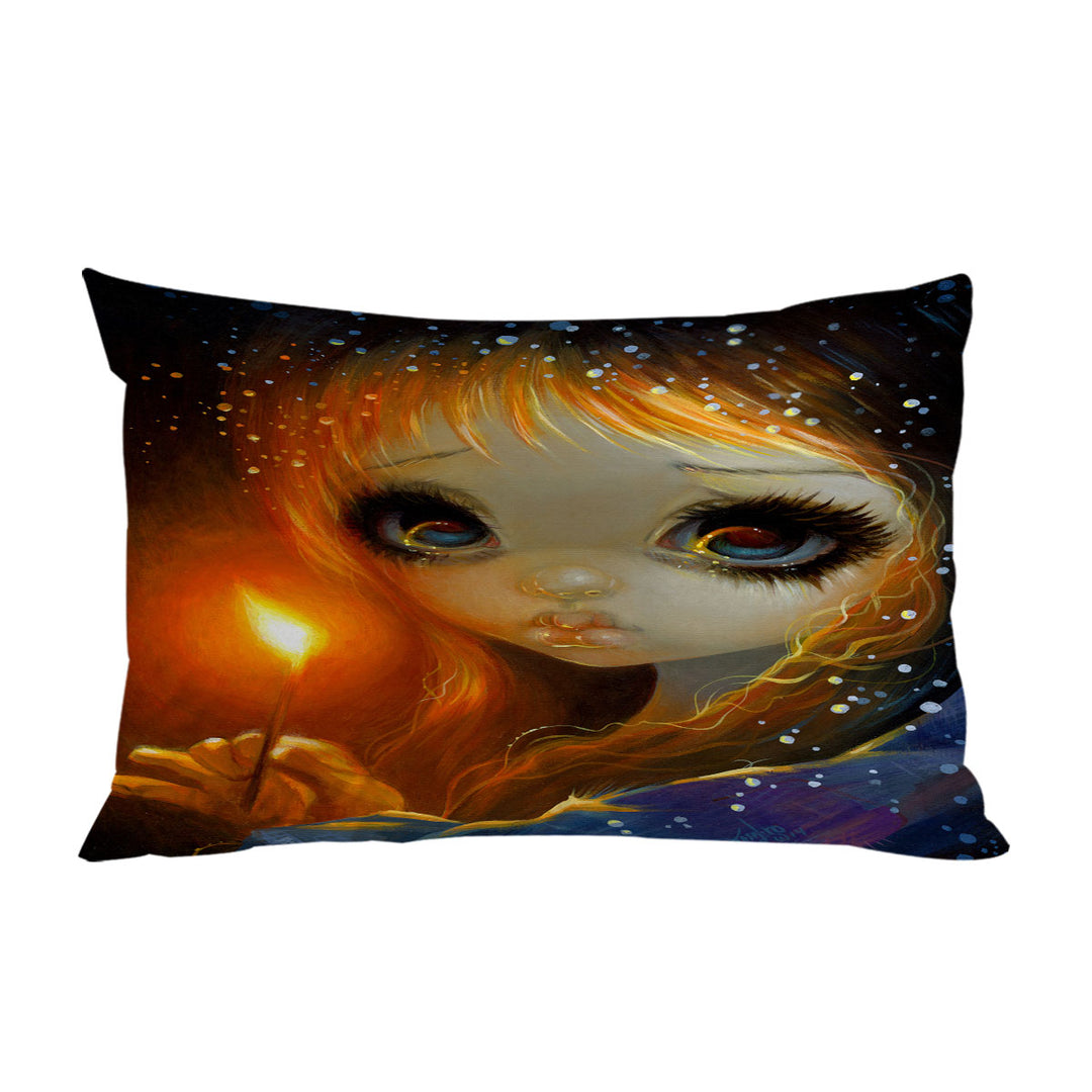 Pillow Cases with Fairytale Gothic Art the Little Match Girl