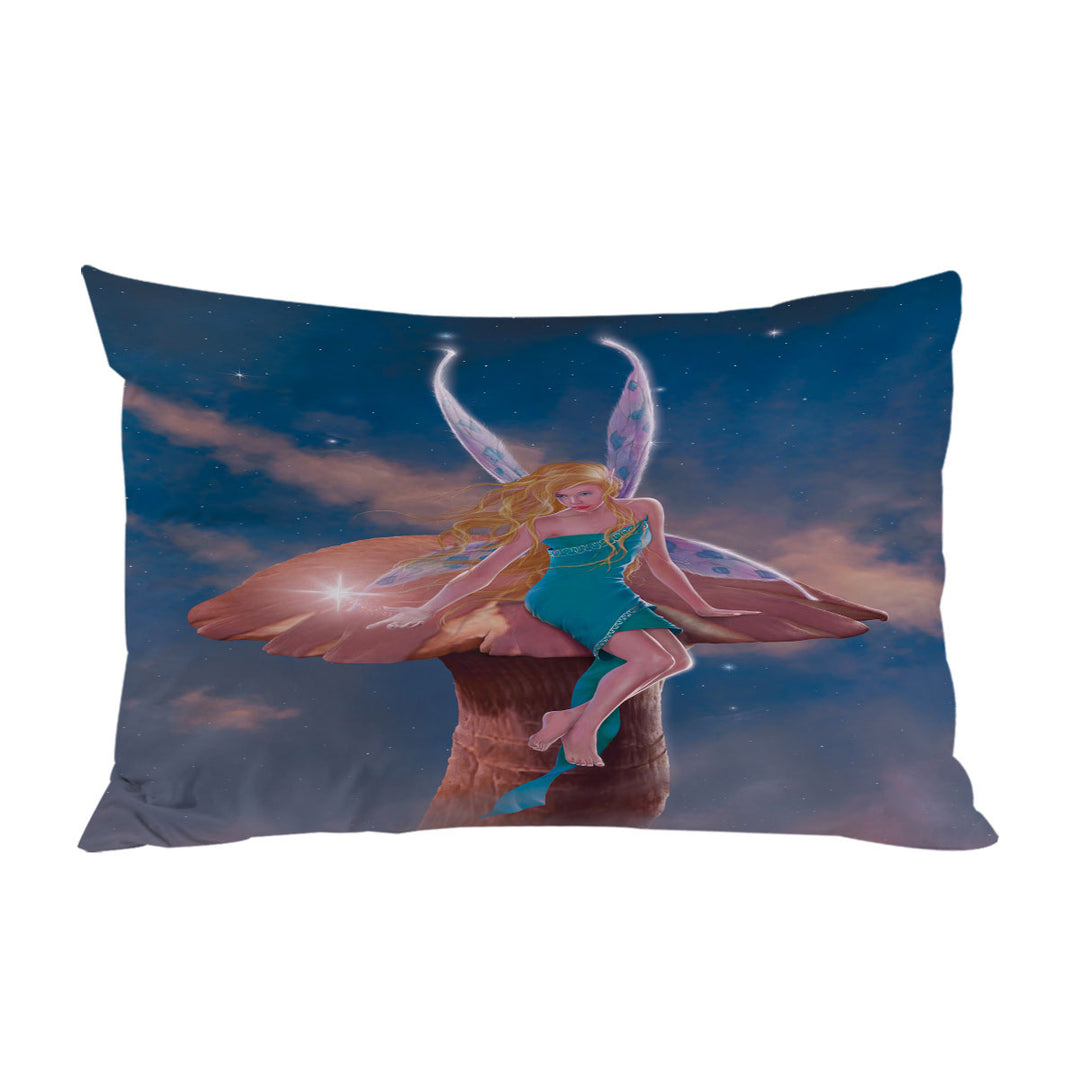 Pillow Cases with Fantasy Art Big Mushroom and Little Fairy