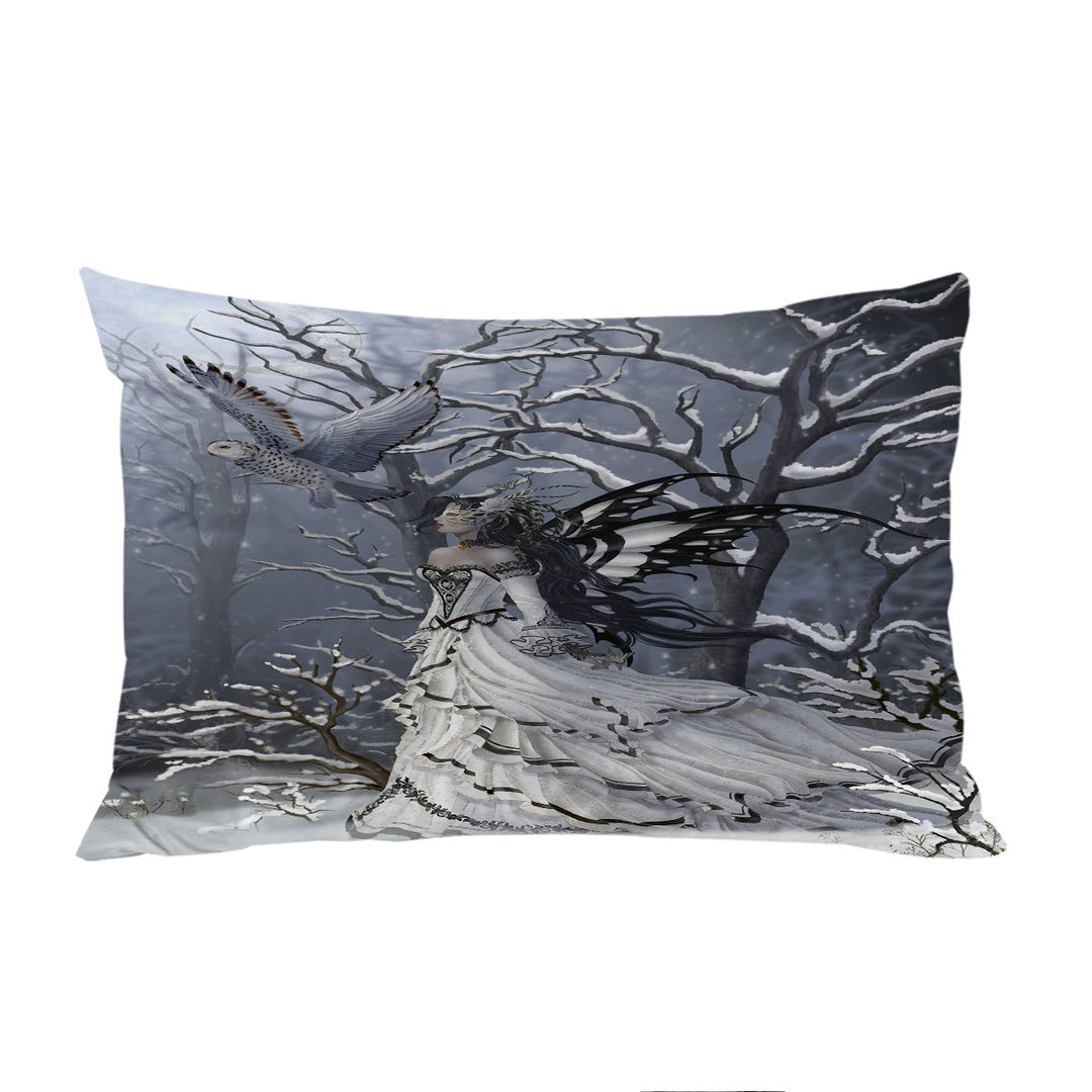 Pillow Cases with Fantasy Artwork Fairy the Queen of Owls