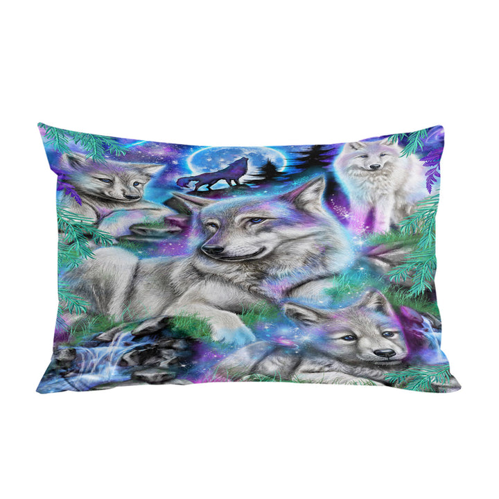 Pillow Cases with Forest Animals Art Daydream Galaxy Wolves