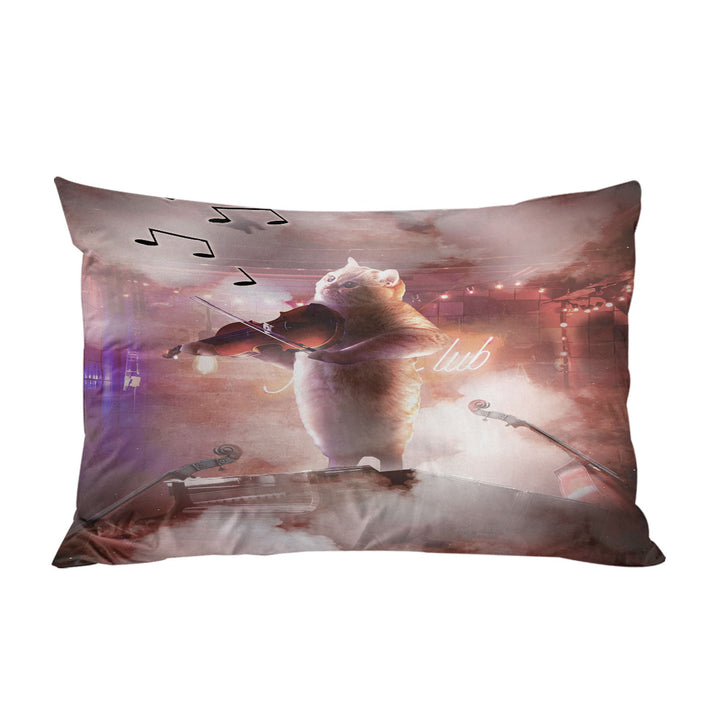 Pillow Cases with Funny and Cute Cat Playing Violin