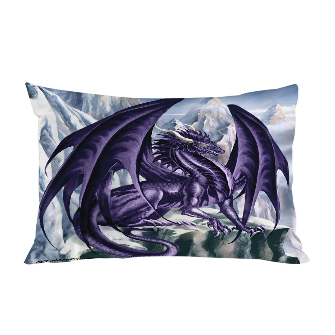 Pillow Cases with Hoarfrost Purple Dragon Drawing