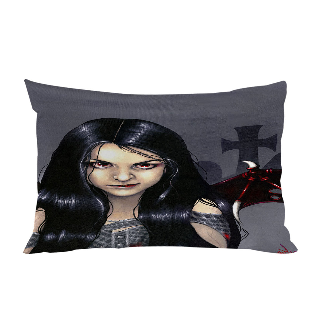 Pillow Cases with Hunger Pains the Undead Goth Vampire Girl