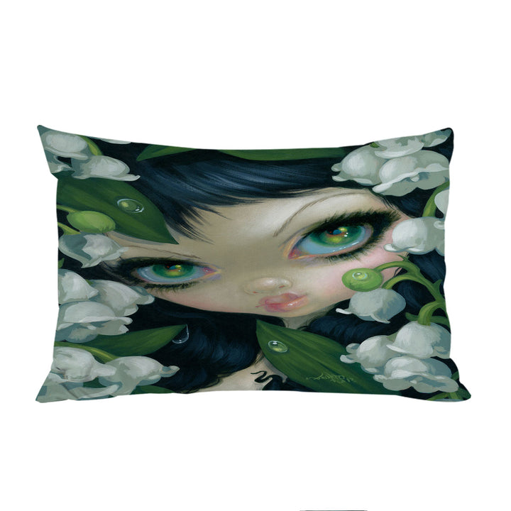 Pillow Cases with Poisonous Beauties Lily of the Valley and Girl