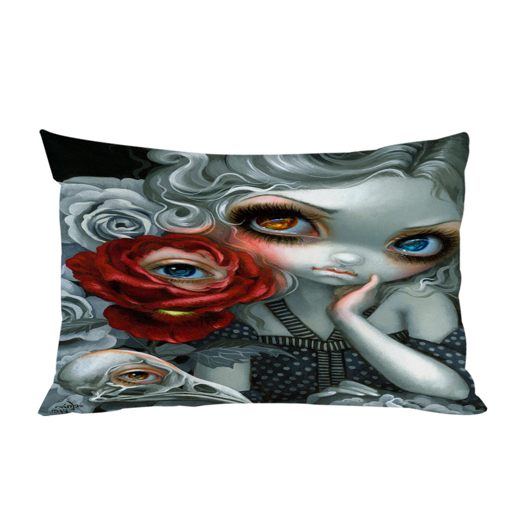 Pillow Cases with Scary Gothic Art the Nightingale and the Rose