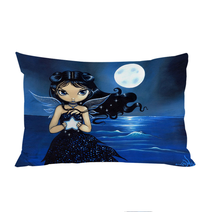 Pillow Cases with Sea Star Adorable Big Eyed Fairy by the Seaside