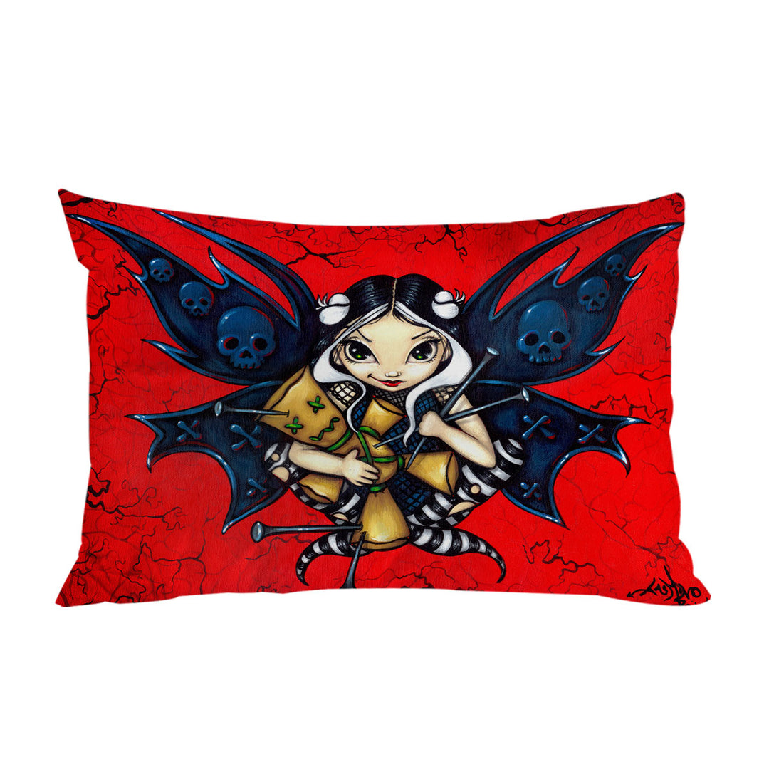 Pillow Cases with Skull Wings Mischievous Fairy Voodoo