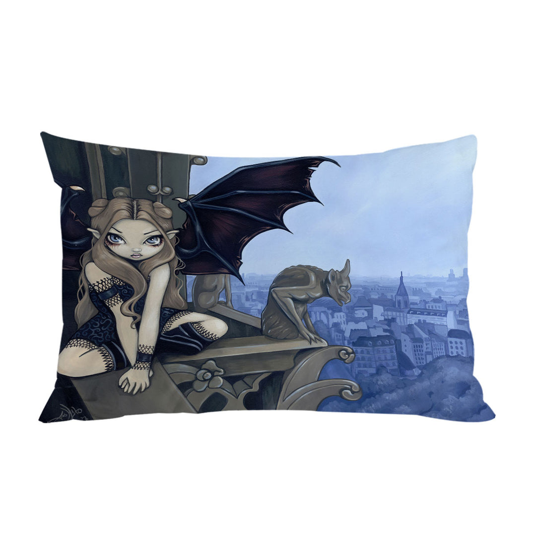 Pillow Cases with The Secret of Notre Dame Mysterious Gargoyle Fairy