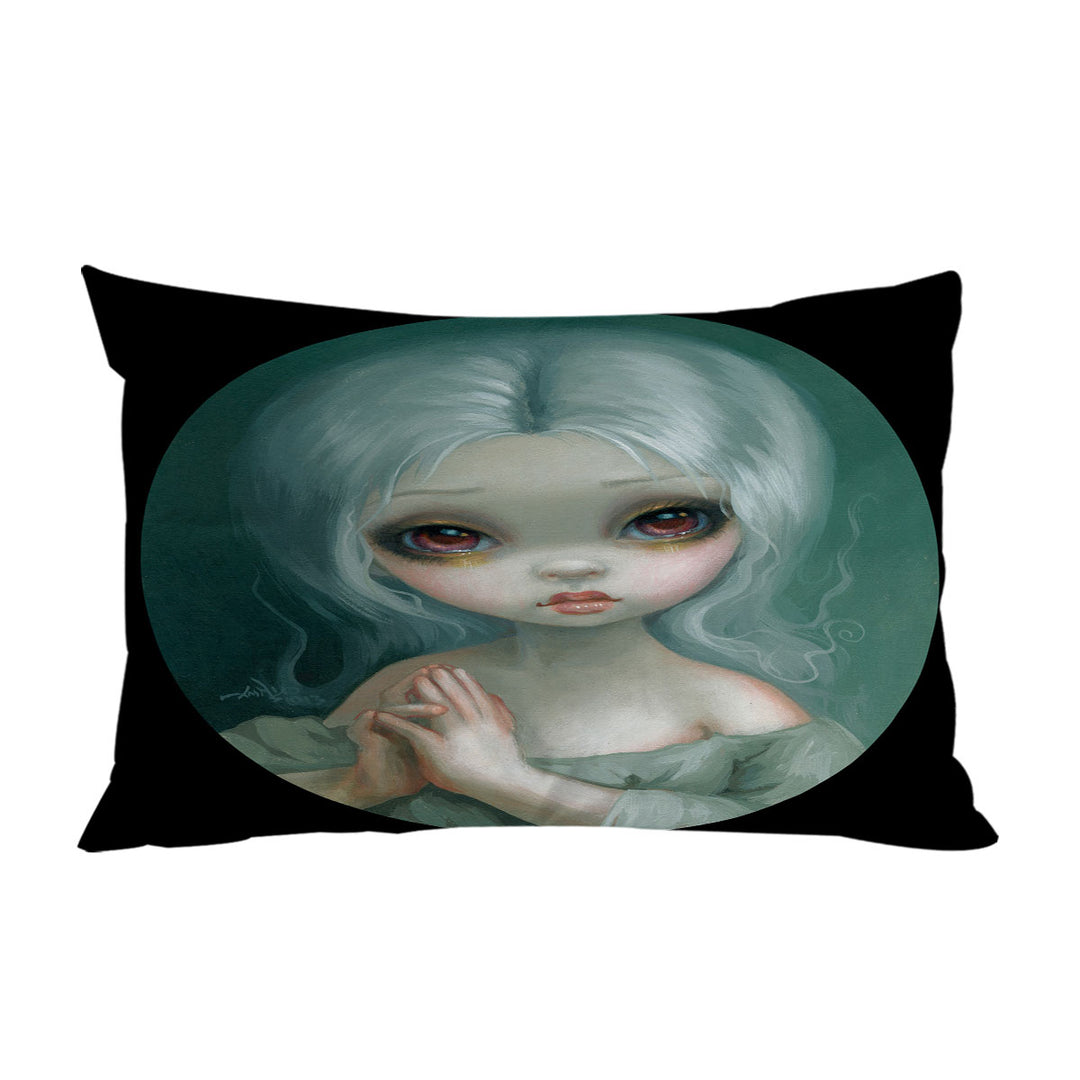 Pillow Cases with Wishful Thinking Sweet Big Eyed Girl Painting