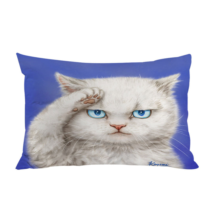 Pillow Cases with Yes Sir_ Funny Cats Drawings Obedient Kitten