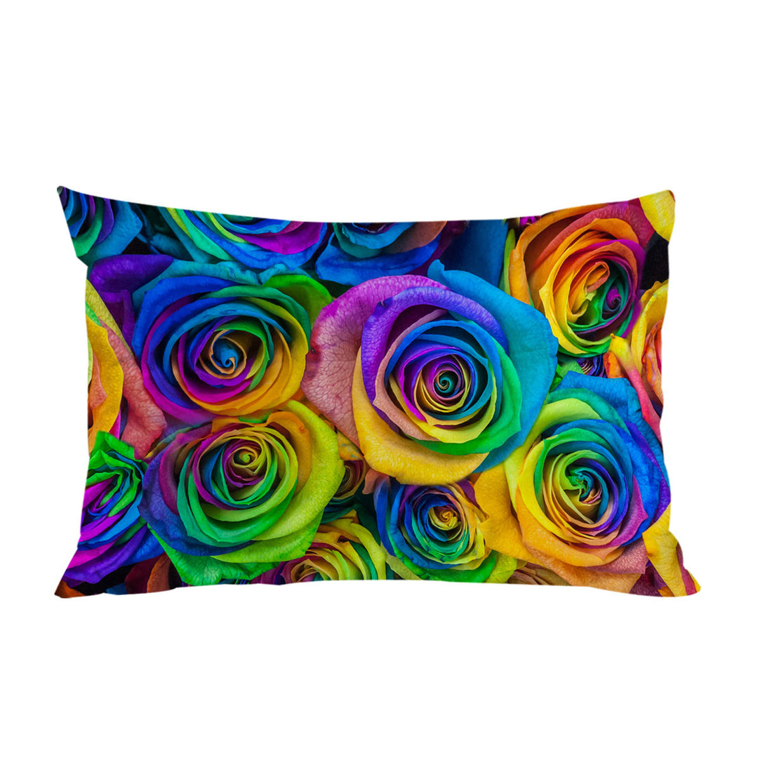 Pillowcase with Bouquet of Colorful Roses