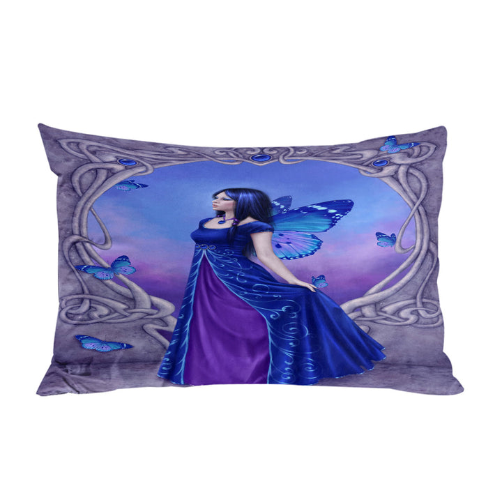 Pillowcase with Butterflies and Purple Blue Sapphire Butterfly Girl