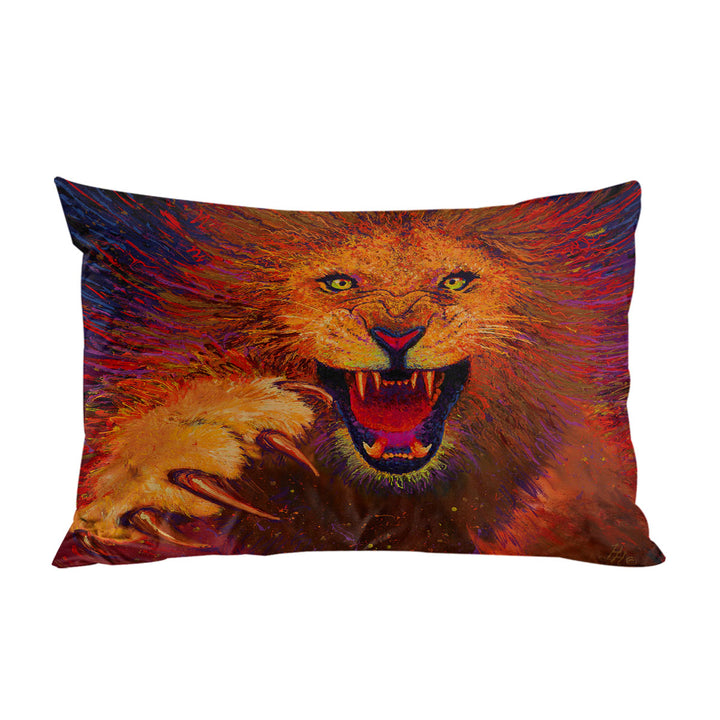 Pillowcase with Charging Leo Artistic Painting of a Lion