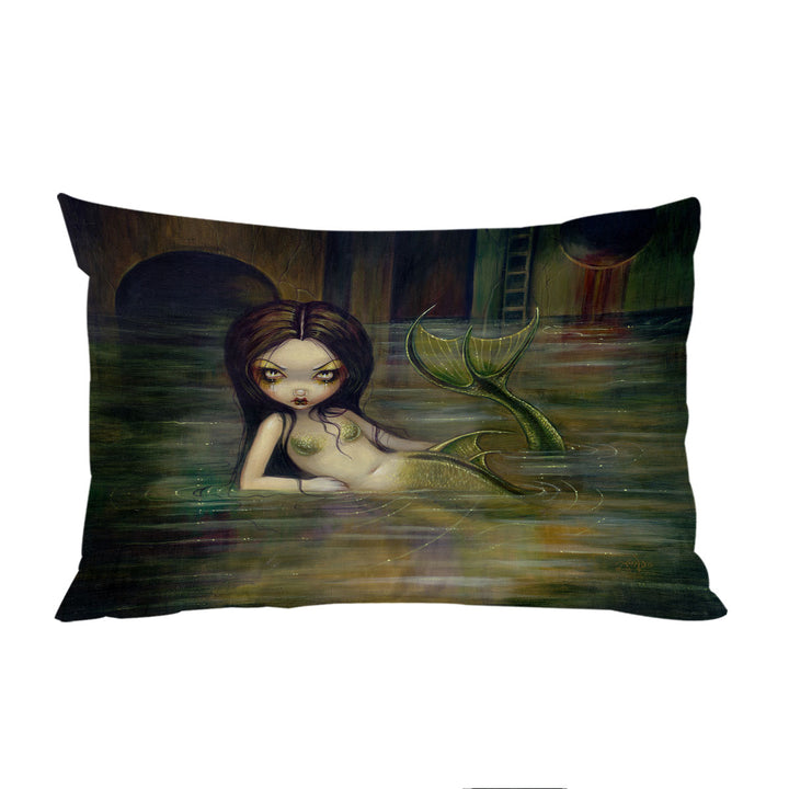 Pillowcase with Cool Fantasy Sewer Mermaid Gritty Urban Mermaid