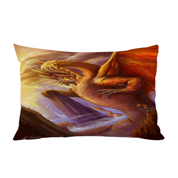 Pillowcase with Cool Fiction Artwork Titan Dragon