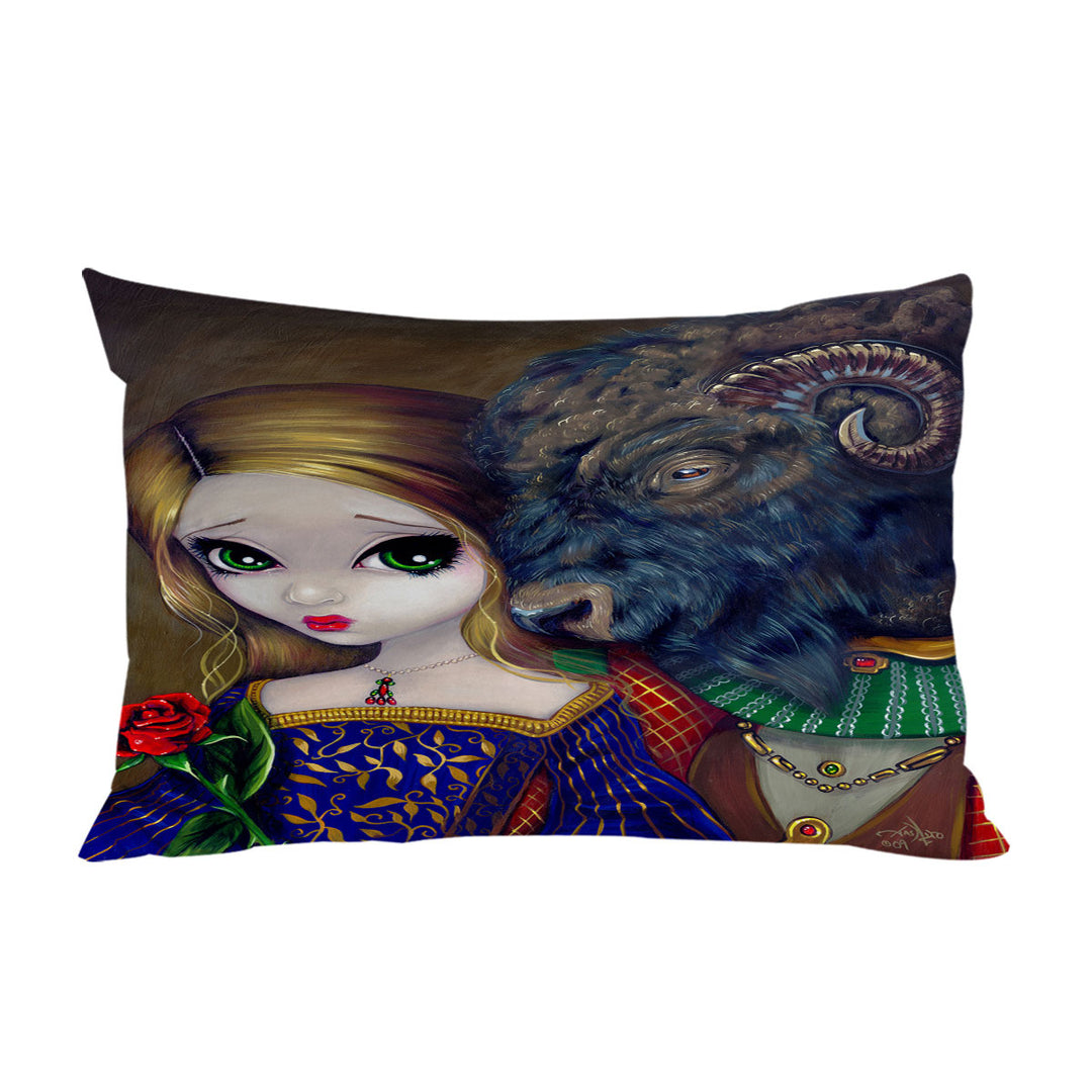 Pillowcase with Fairytale Art Beauty and the Beast