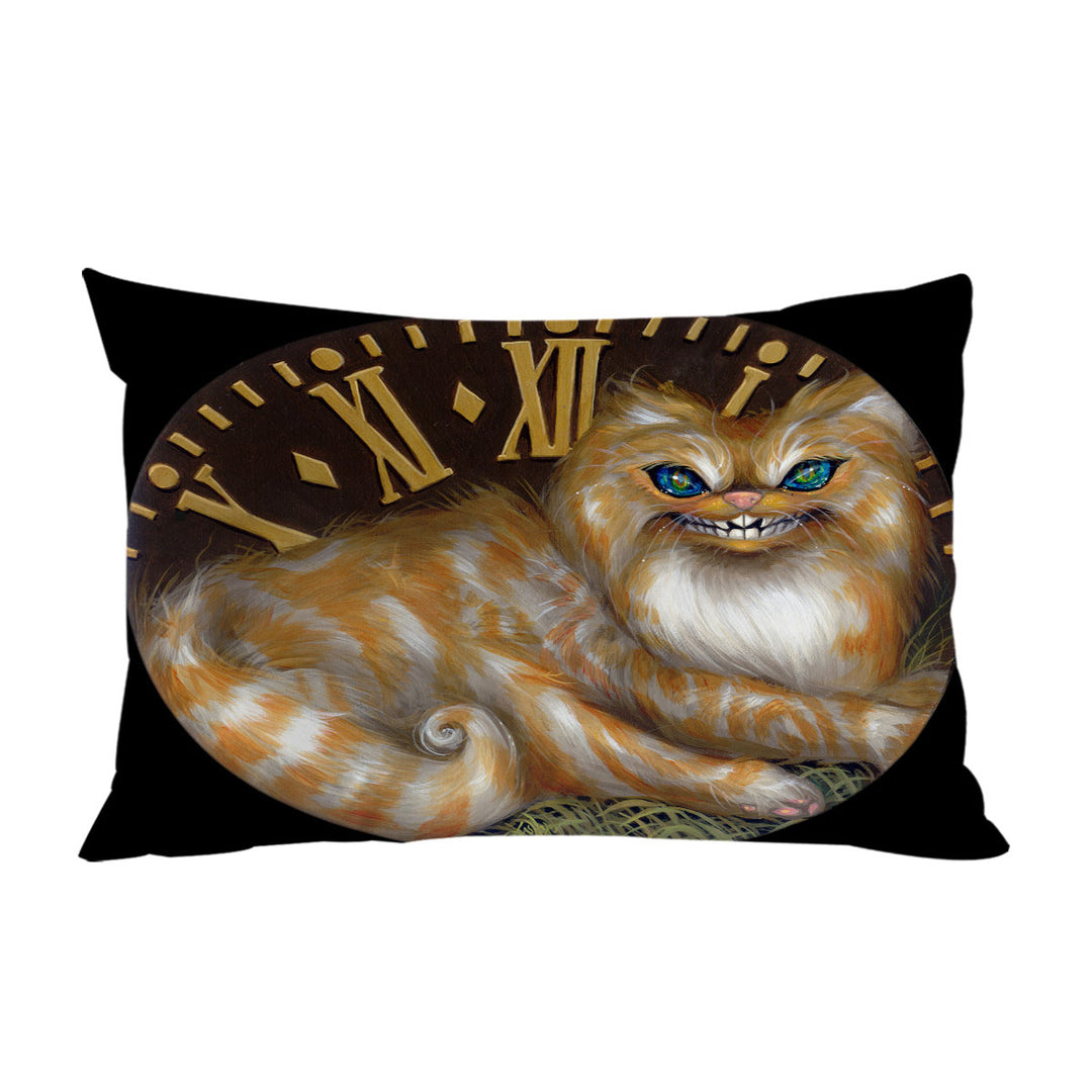 Pillowcase with Fairytale Art Cheshire Cat Clock