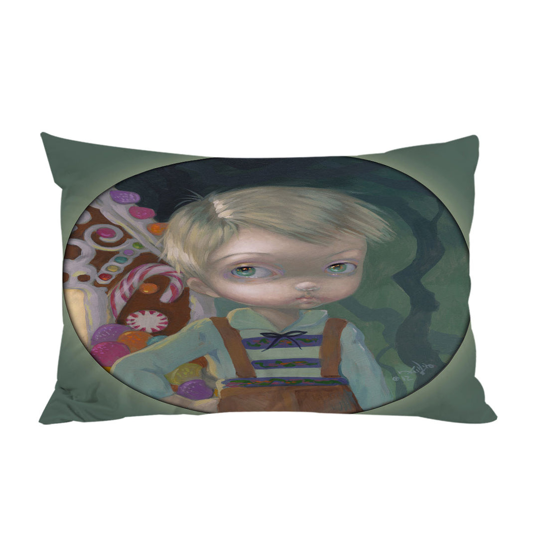 Pillowcase with Fairytale Kids Art Hansel House Made of Candy