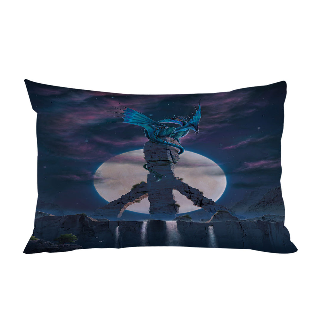 Pillowcase with Fantasy Art Moon Peace Dragon