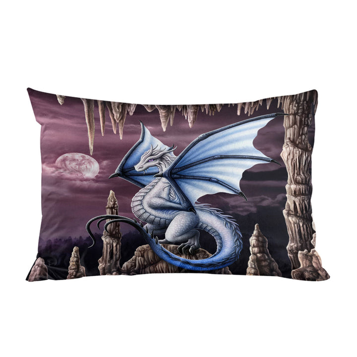 Pillowcase with Fantasy Art Violet Stalactites Cave Dragon