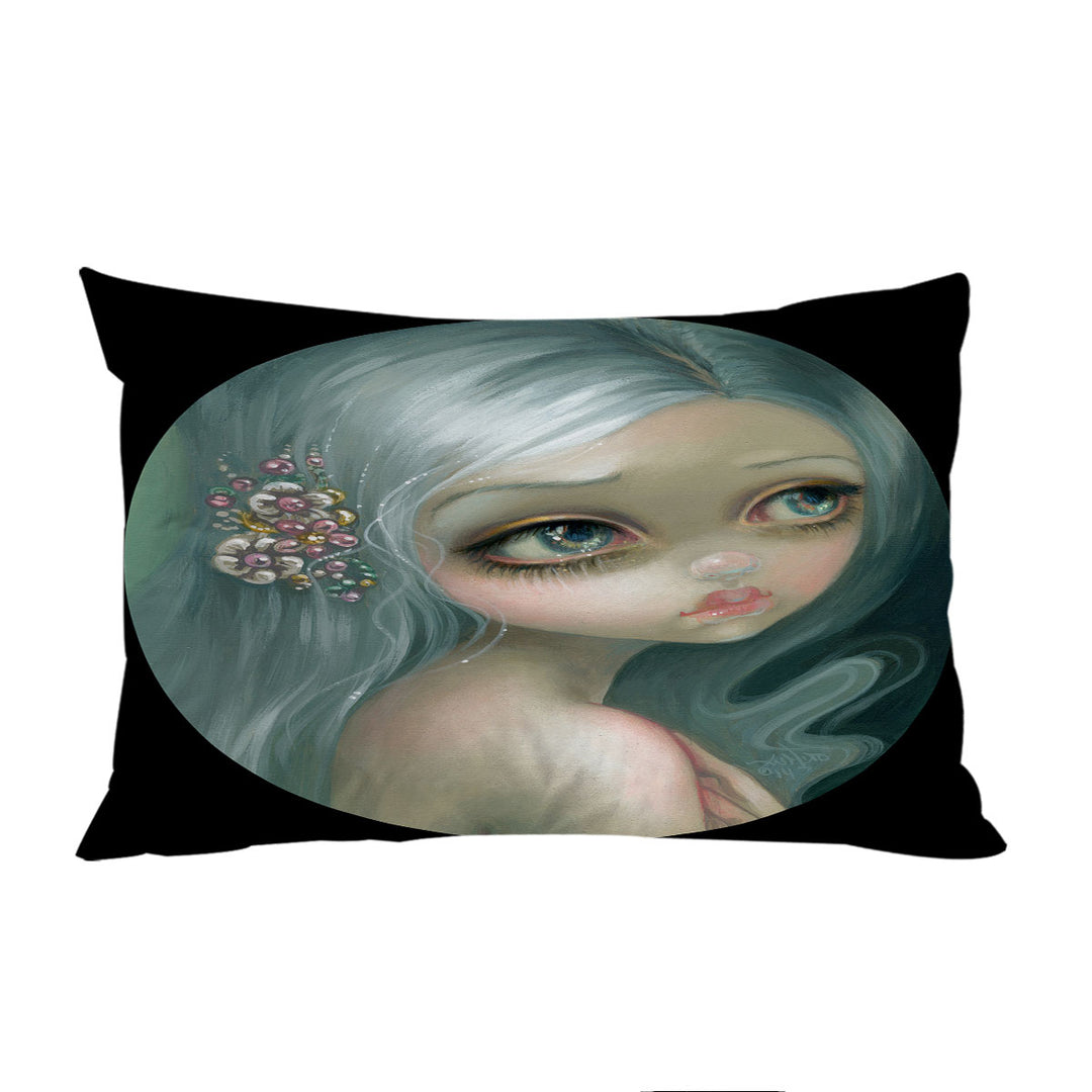 Pillowcase with Fine Art Silver Introspection Silver Haired Girl