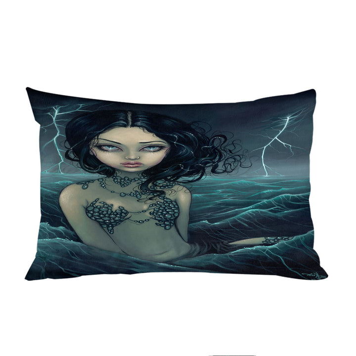 Pillowcase with Lightning Sea Storm The Luminous Eyed Mermaid