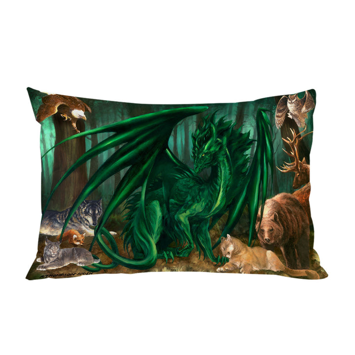 Pillowcase with Lord of the Forest Animals the Green Dragon