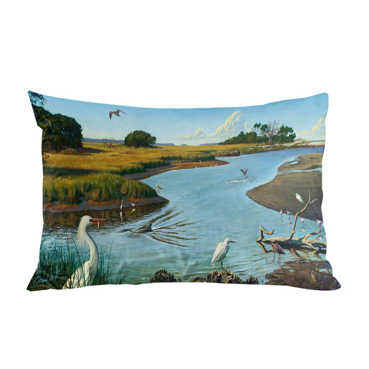 Pillowcase with Nature Lake Art Birds of Paradise