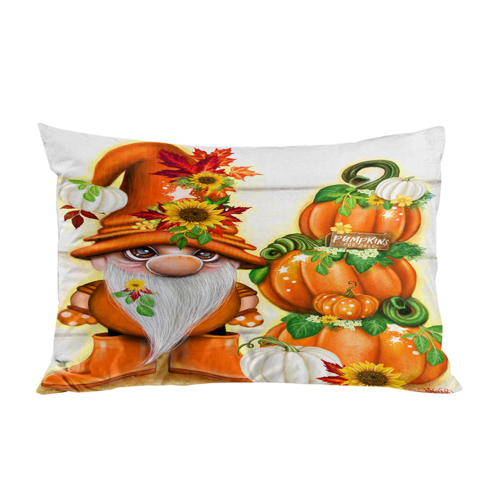 Pillowcase with Orange Autumn Pumpkins for Sale Lil Gnome