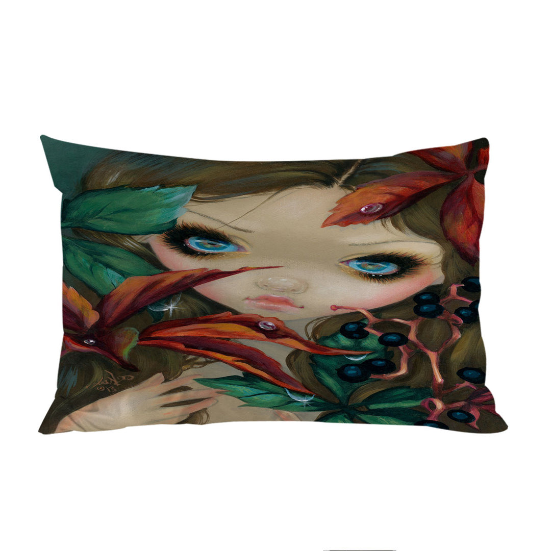 Pillowcase with Poisonous Beauties Virginia Creeper Girl and Berries