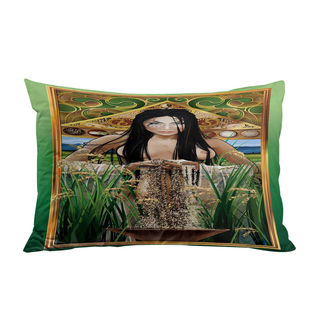 Pillowcase with Sexy Woman Art Goddess of Rice