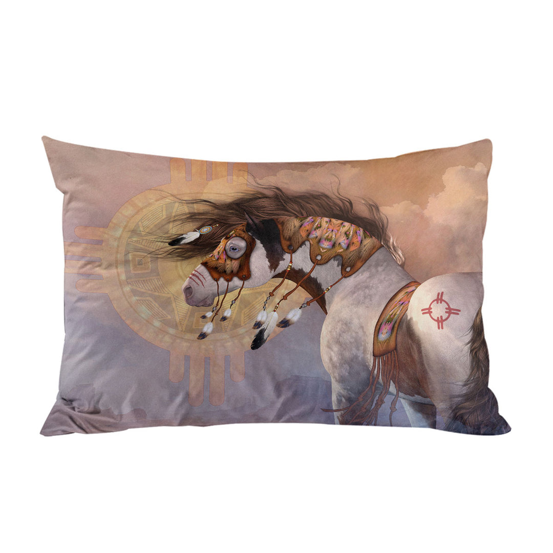 Pillowcase with Sun Catcher the Native American Horse