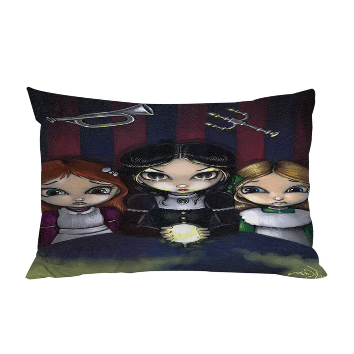 Pillowcase with The Seance Dark Gothic Art of Three Spiritual Girls