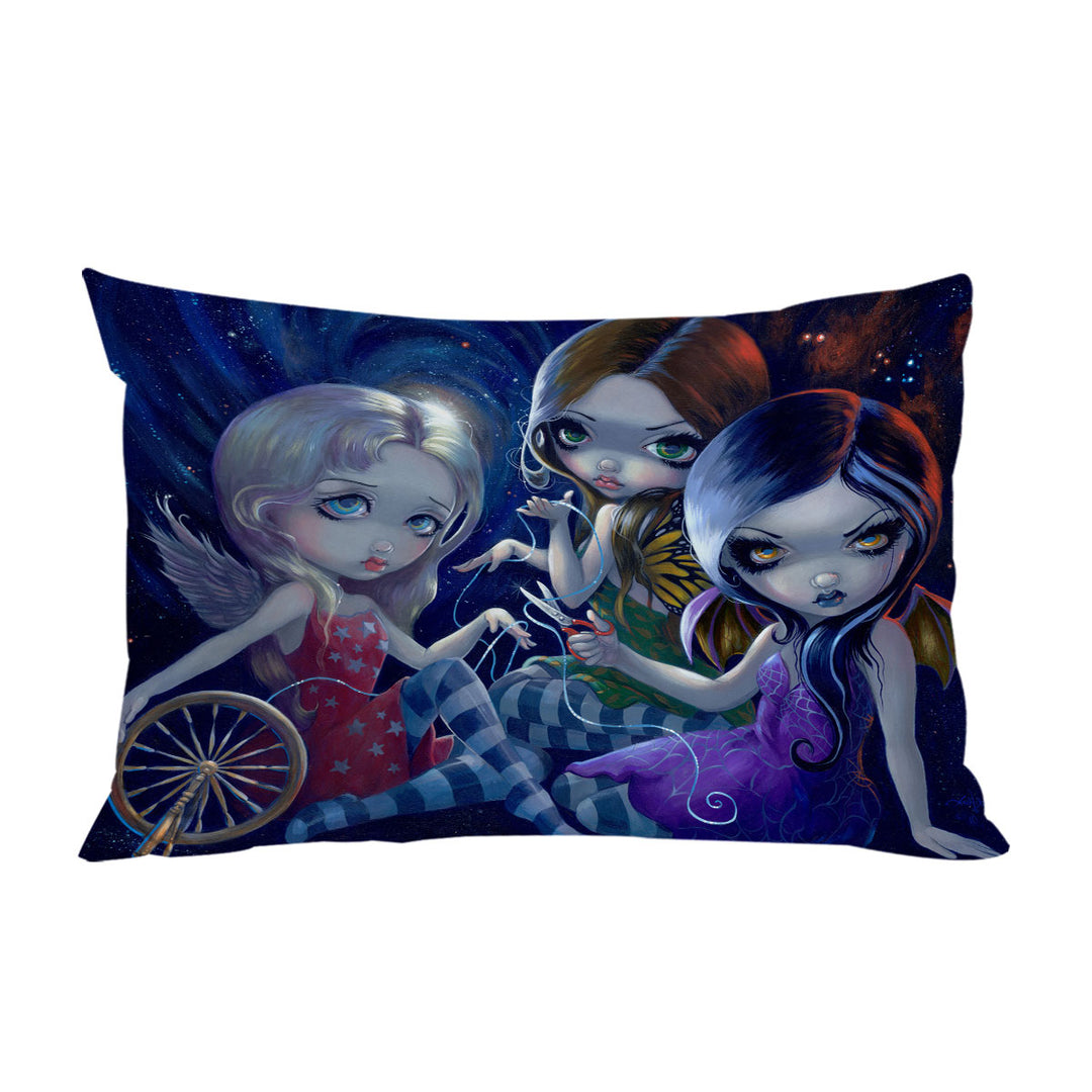 Pillowcase with The Three Fates the Moirai Greek Mythology Angels