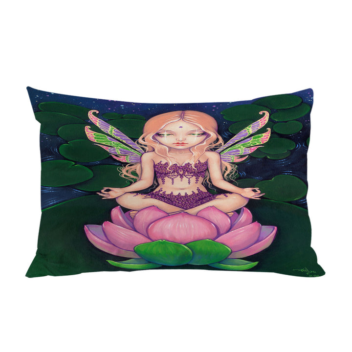 Pillowcase with The Yoga Lotus Fairy Lily Pads Pond