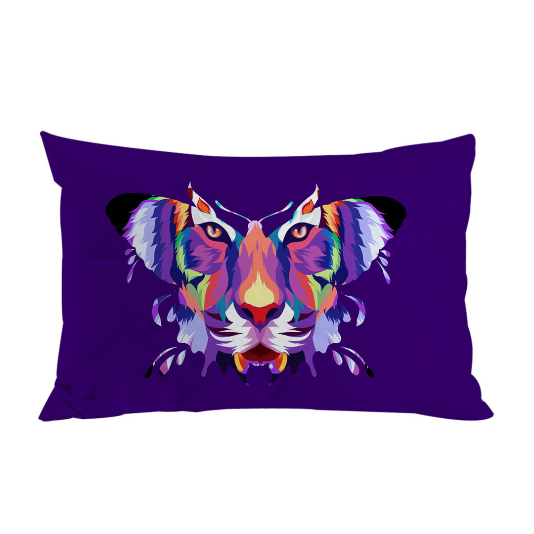 Pillowcases with Artistic Colorful Butterfly Tiger