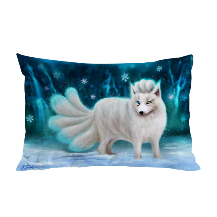 Pillowcases with Beautiful White Snow Arctic Fox