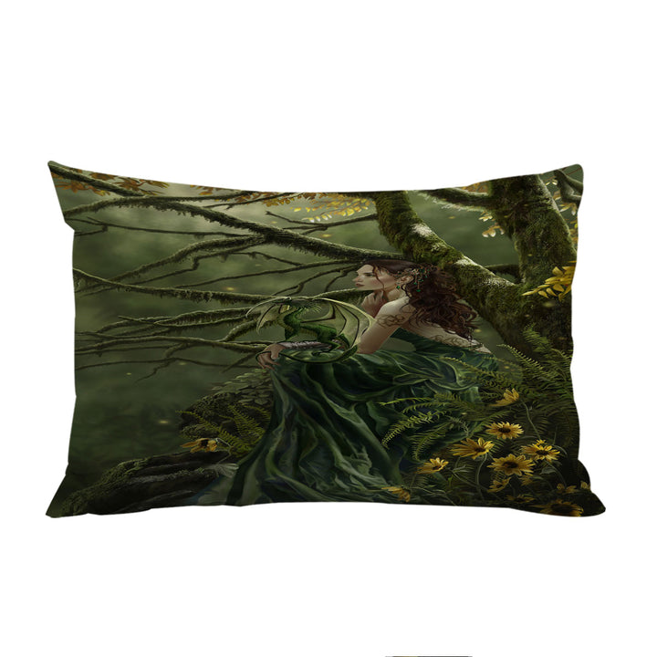 Pillowcases with Fantasy Art Queen of Fate and Dragon