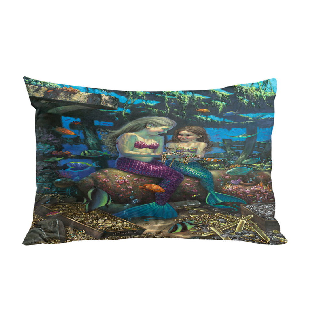 Pillowcases with Gold Treasure Girls Mermaids Angel of the Deep